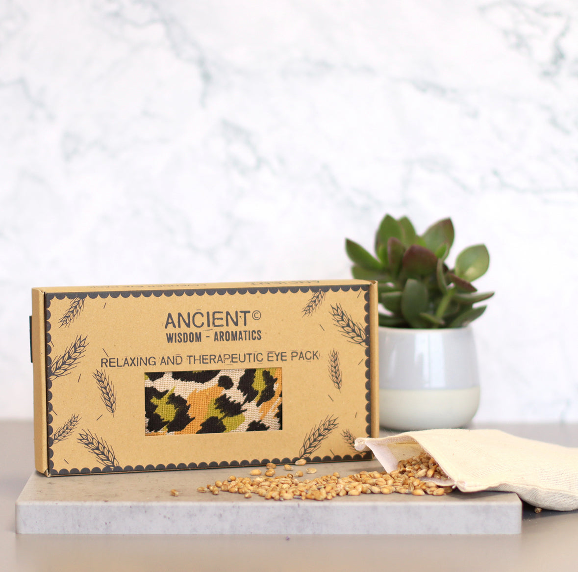 Lavender Natural Cotton and Juco Eye Pillow in Gift Box - Night Leopard 🇬🇧