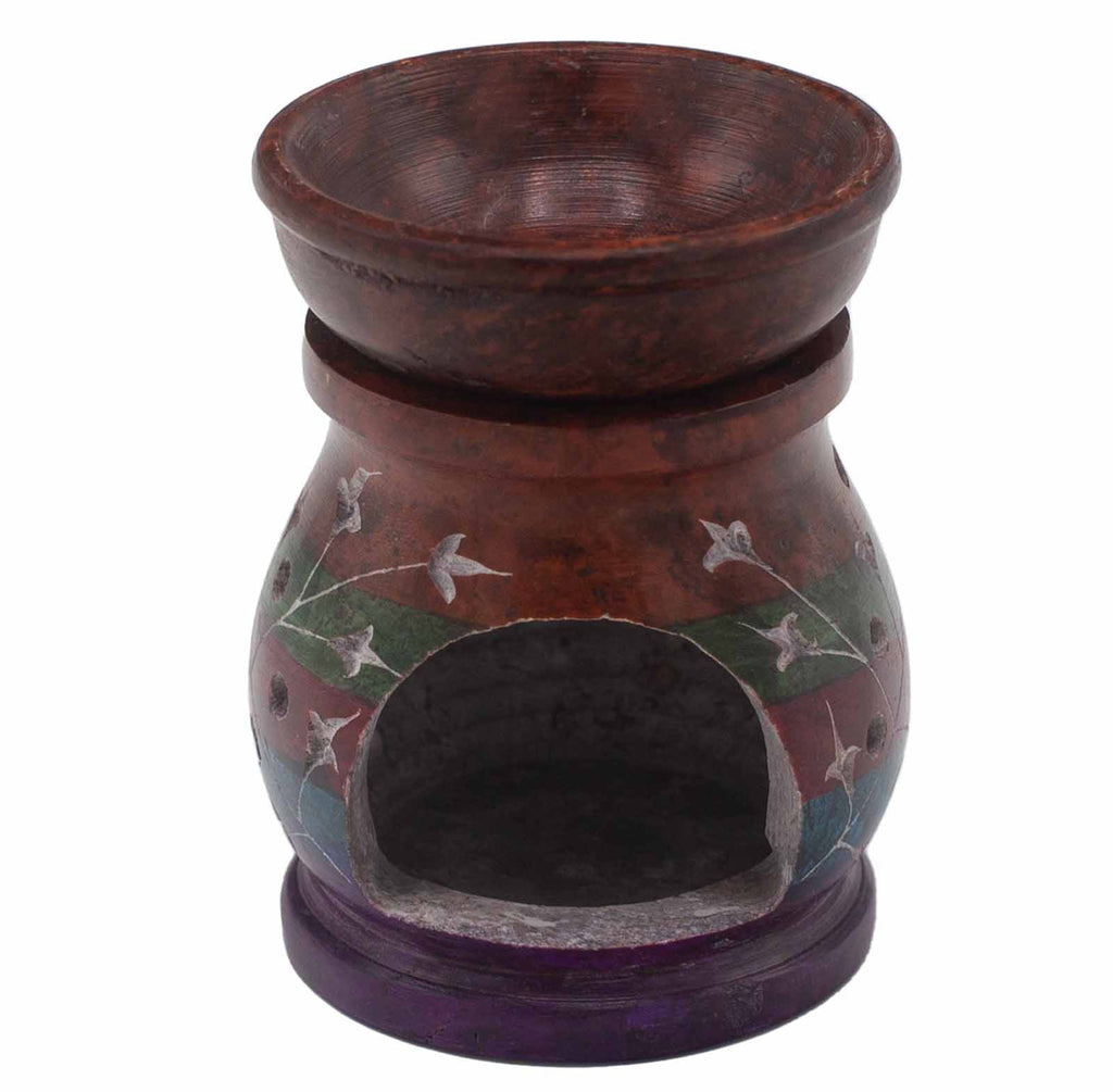 Soapstone Oil Burner 10cm - Hamsa - Five Colours 🇬🇧