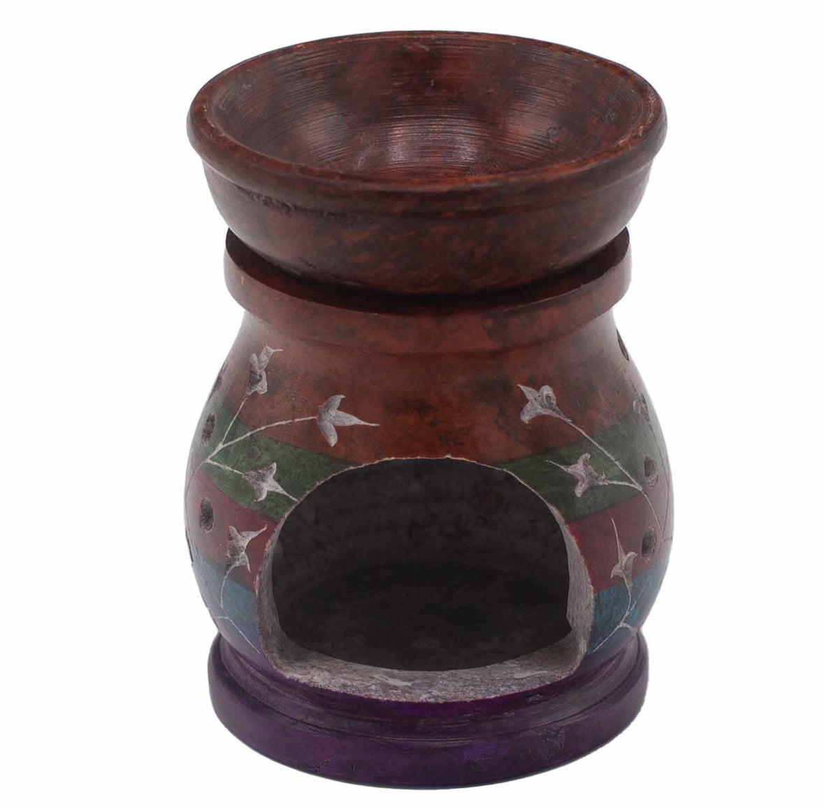 Soapstone Oil Burner 10cm - Hamsa - Five Colours 🇬🇧