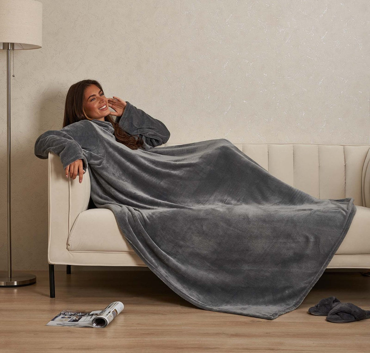 Ultra Soft Wearable Blanket with Sleeves 🇬🇧