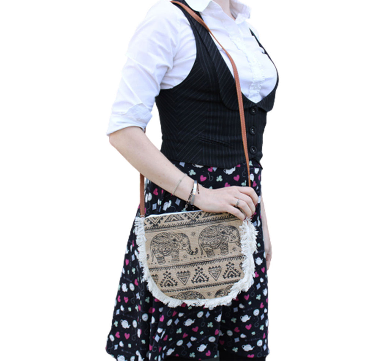 Fab Fringe Bag - Elephant Print 🇬🇧