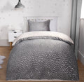 Metallic Stars Fleece Duvet Set - Grey single 🇬🇧