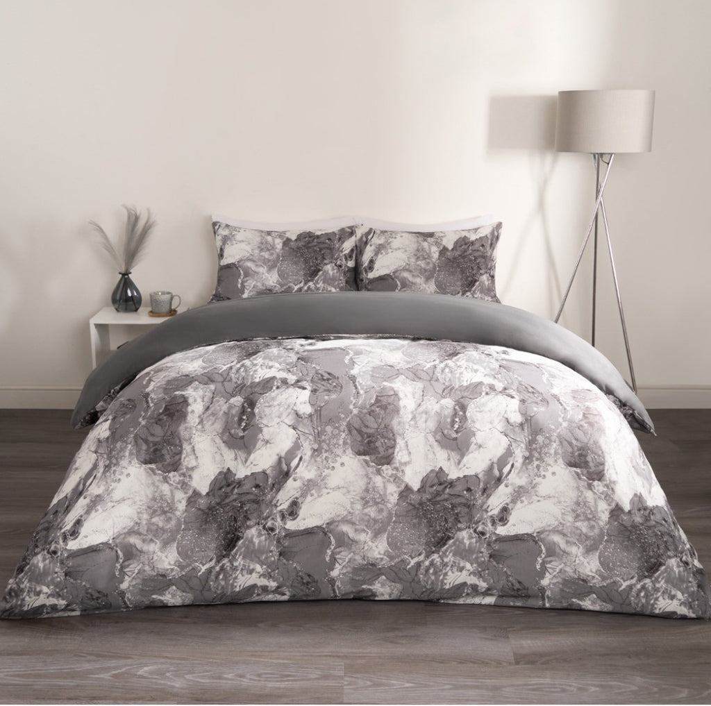 Marble Print Duvet Set  Reversible 🇬🇧