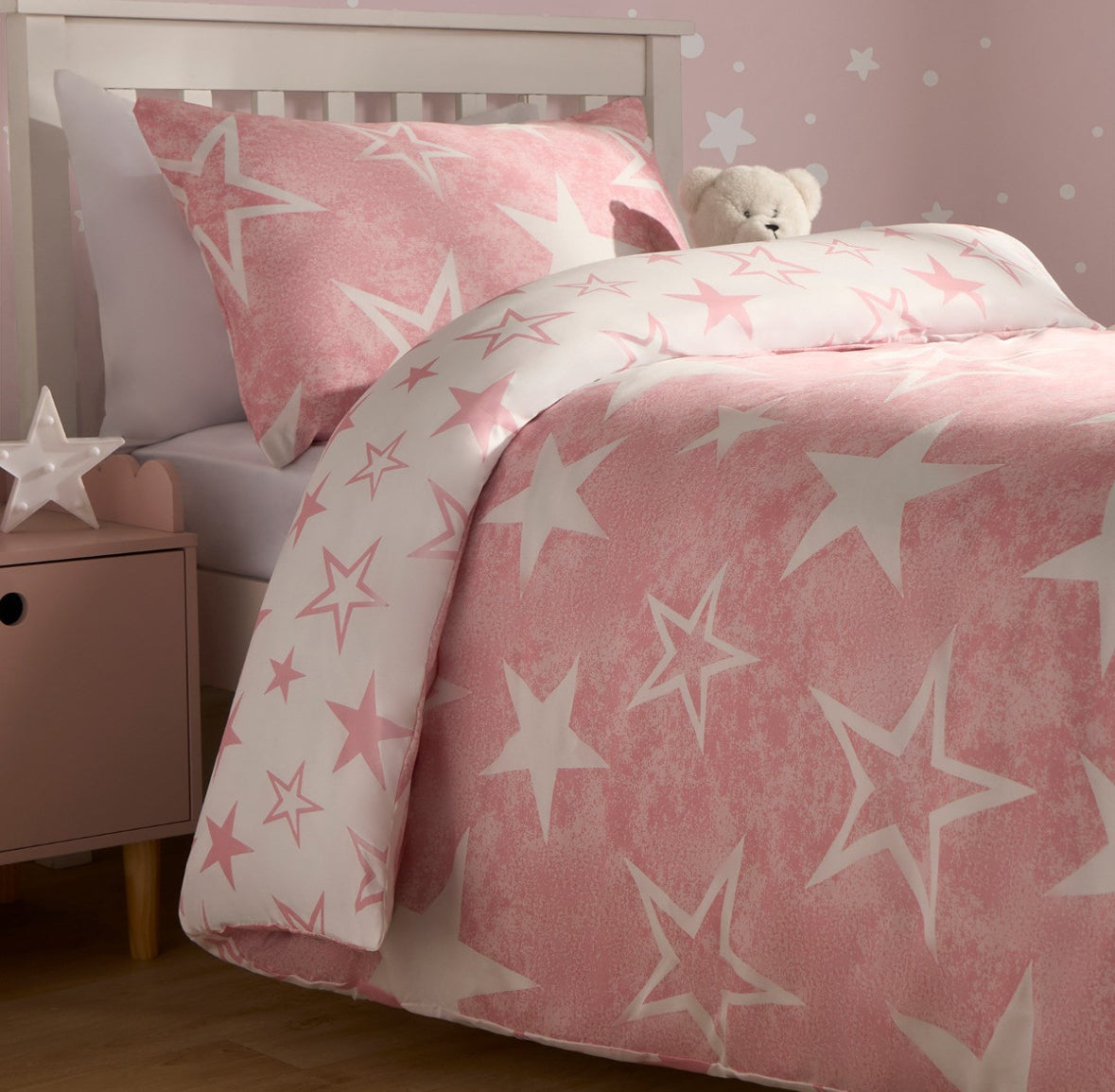 Star Print Reversible Duvet Cover Set - Single 🇬🇧