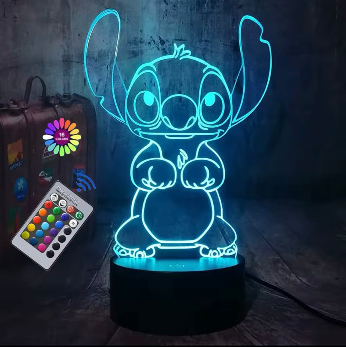 3D Illusion Stitch Night Light with Remote Control and Smart Touch Room Decor Lamp 🇨🇳