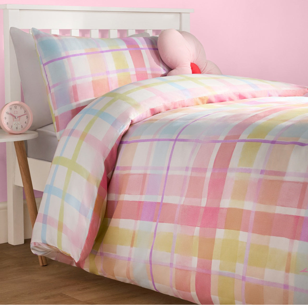 Bright Pastels Gingham Reversible Duvet Set - Multi 🇬🇧