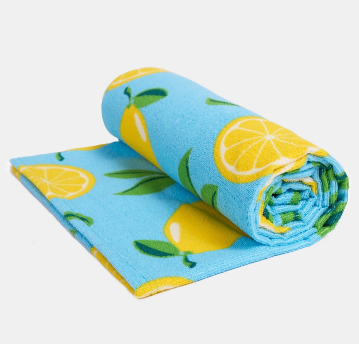 Lemon Print Beach Towel - Blue 🇬🇧