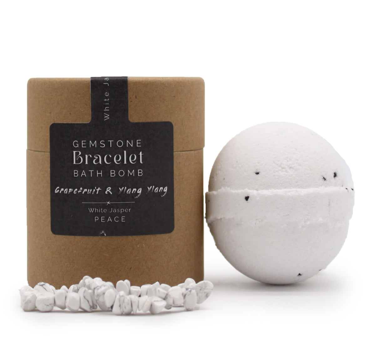 White Jasper Gem Bracelet Bath Bomb 🇬🇧
