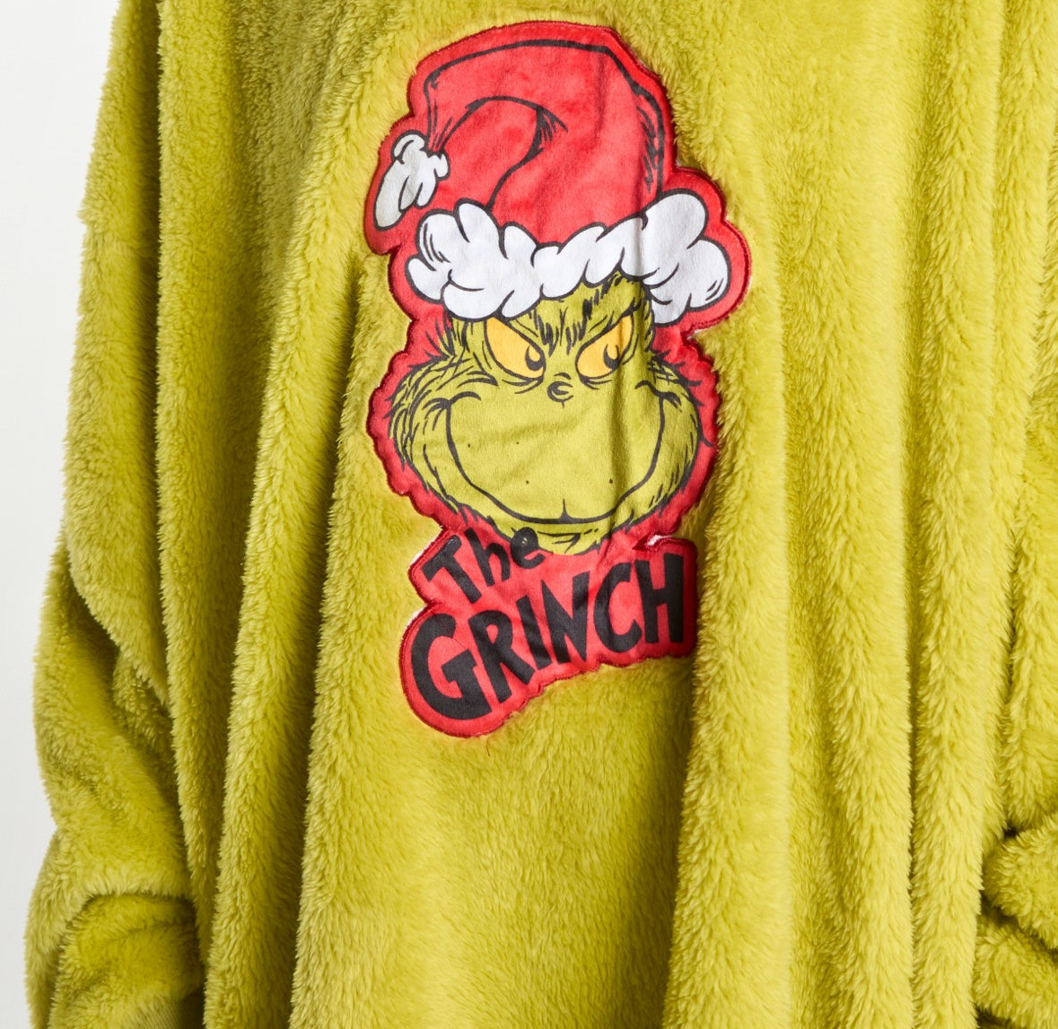 Adults Novelty Grinch Teddy Hoodie Blanket - Green 🇬🇧