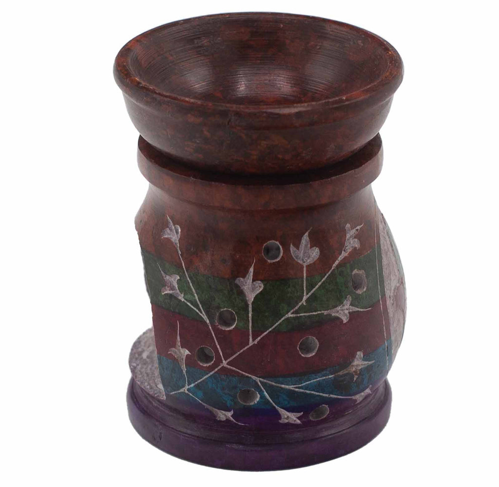 Soapstone Oil Burner 10cm - Hamsa - Five Colours 🇬🇧