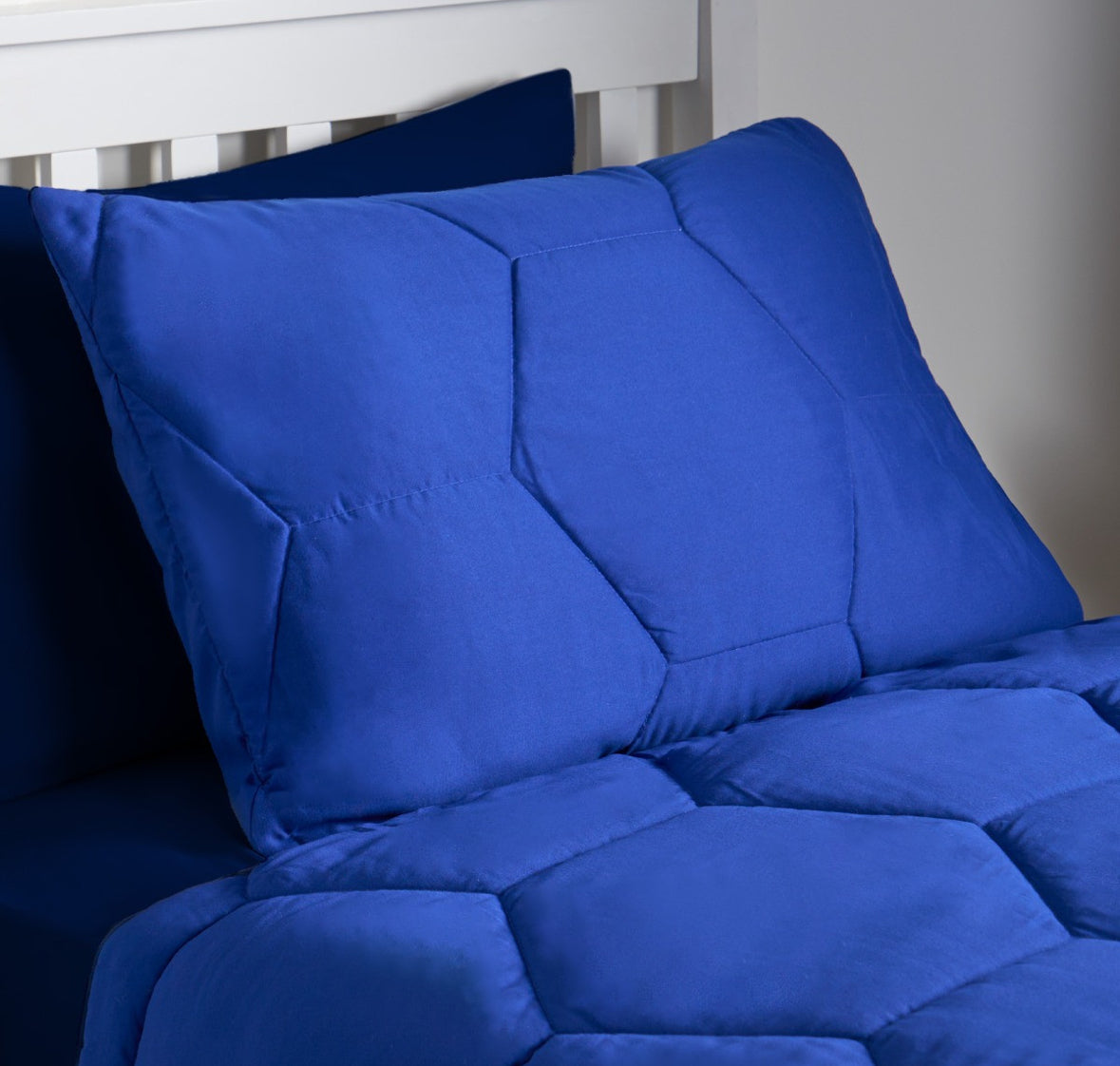 Coverless Honeycomb Quilted 7.5 Tog Duvet Set double - Blue 🇬🇧