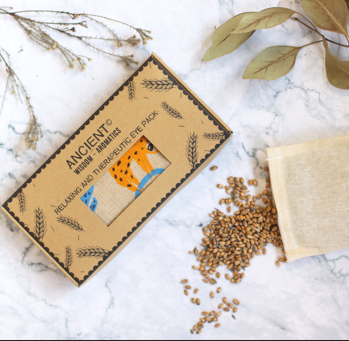Lavender Natural Cotton and Juco Eye Pillow in Gift Box - Lazy Sloth 🇬🇧