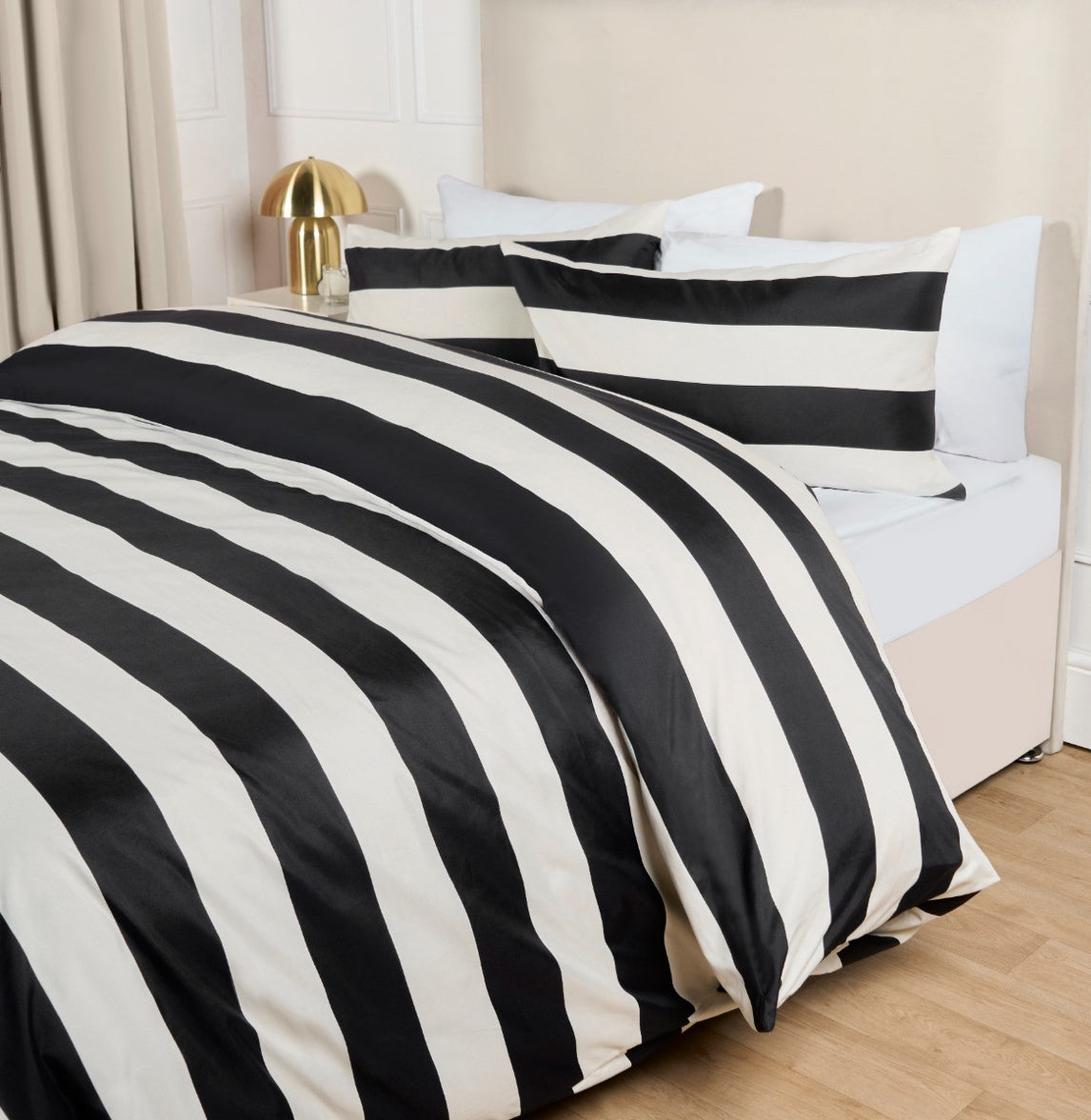 Mono Stripe Duvet Cover Set - Monochrome 🇬🇧