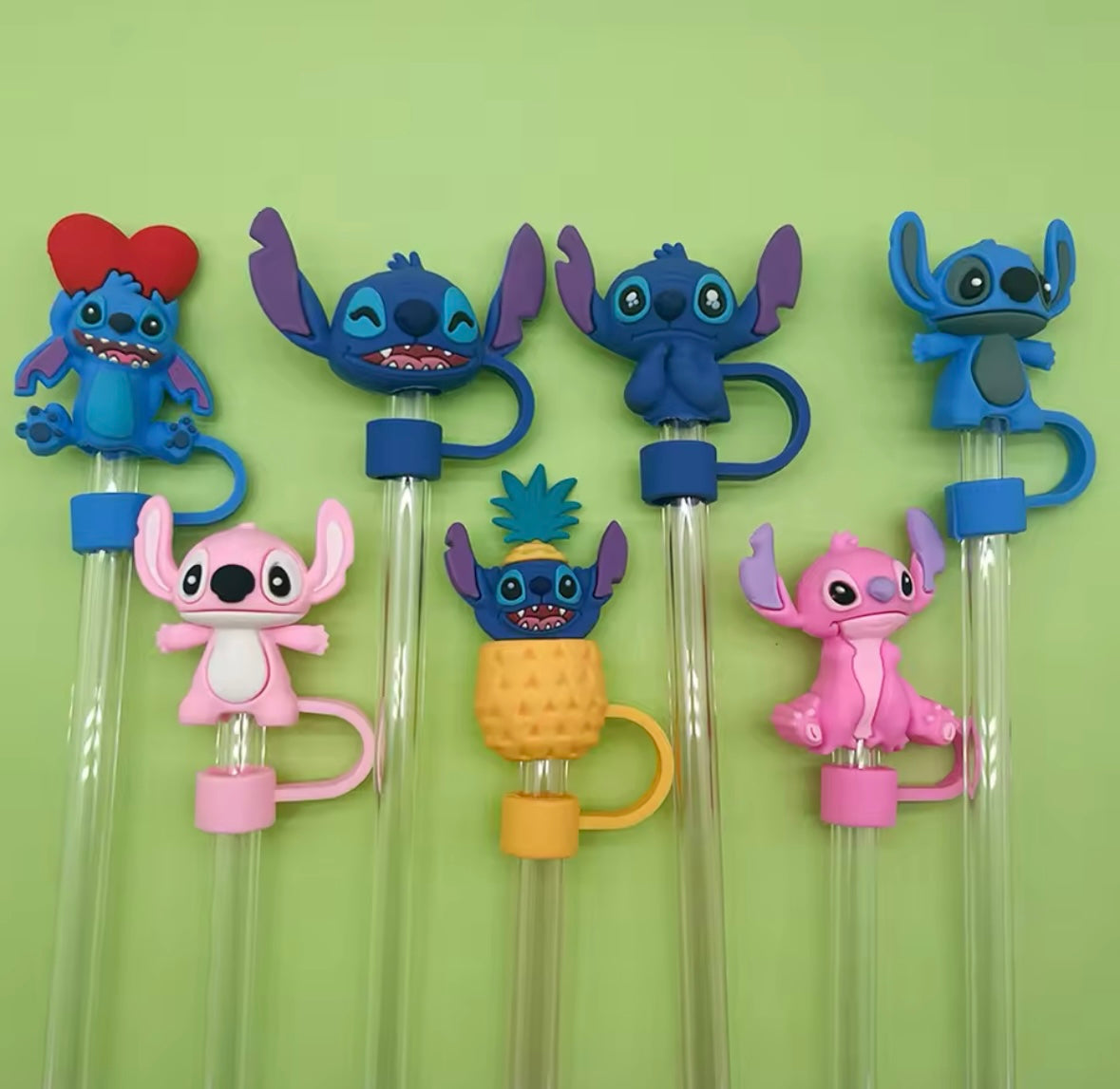 Stitch Series Straw Cover Cap for Stanley Cup 10mm Silicone Straw Tips Lids Reusable Dust-Proof Straw Topper 🇨🇳