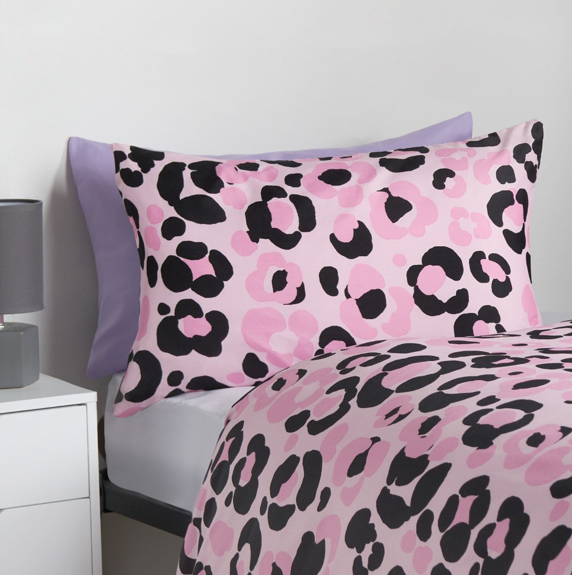 Leopard Print Duvet Cover Set - Pink 🇬🇧