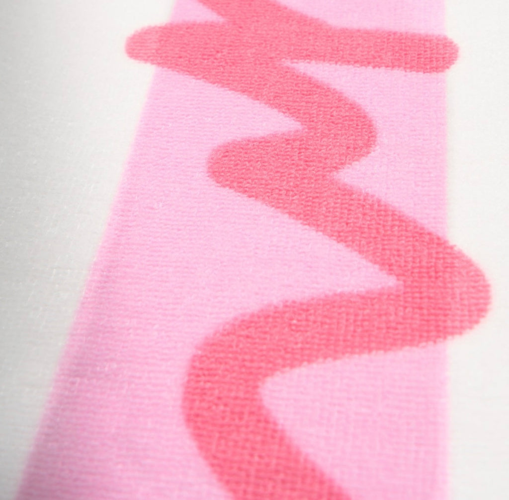 Striped Hello Summer Beach Towel - Blush 🇬🇧