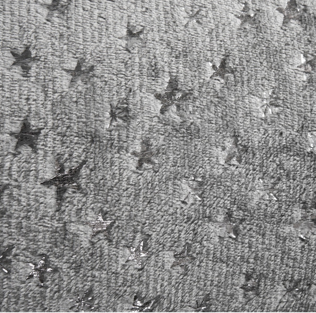 Metallic Stars Fleece Duvet Set - Grey single 🇬🇧