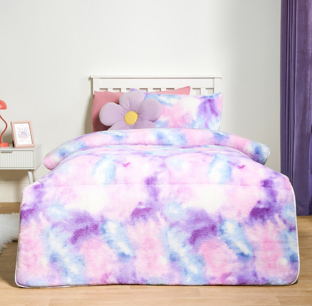 Coverless Teddy Tie Dye 10.5 Tog Duvet Set - Lilac 🇬🇧