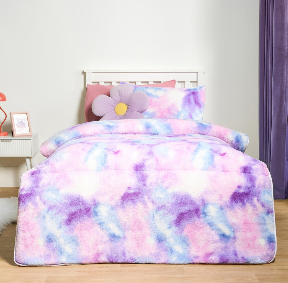 Coverless Teddy Tie Dye 10.5 Tog Duvet Set - Lilac 🇬🇧