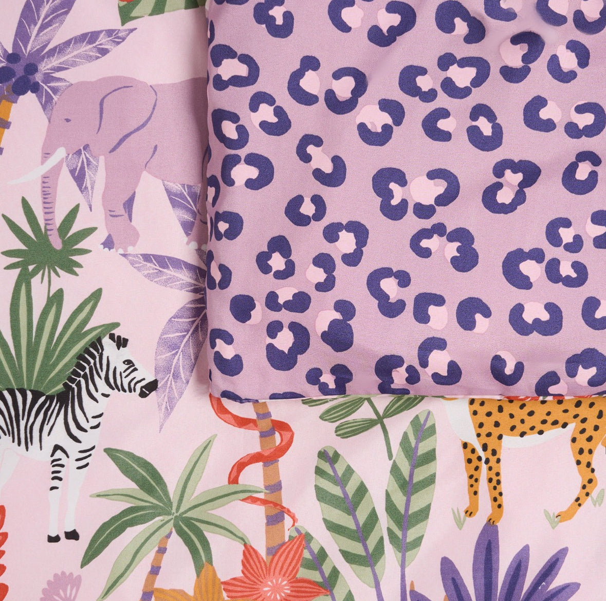 Girls Dino & Safari Duvet Cover Sets Twin Pack - Single 🇬🇧