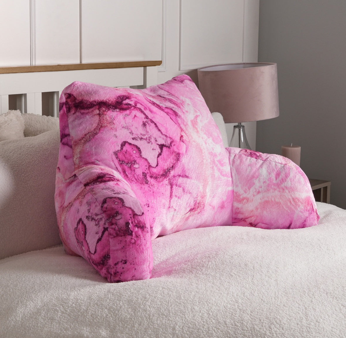 Marble Print Cuddle Cushion - Blush 🇬🇧