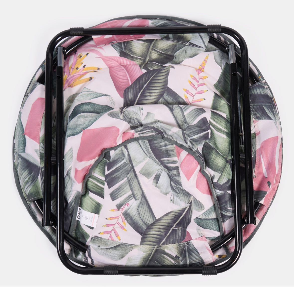 Foldable Tropical Print Moon Camping Chair - Green 🇬🇧
