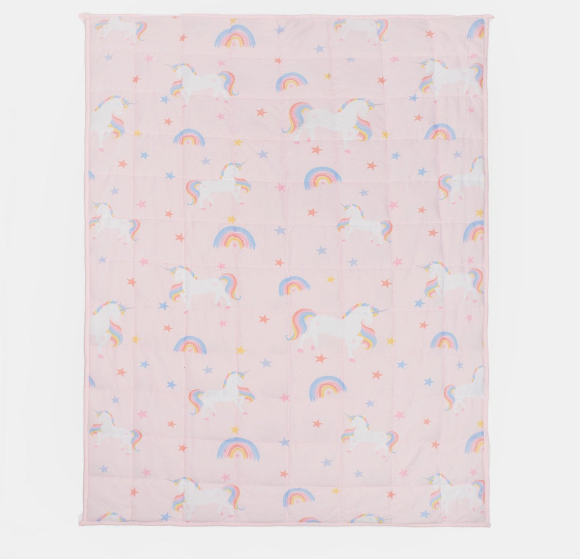 Kids Teddy Fleece Unicorn Weighted Blanket, Blush - 3kg 🇬🇧