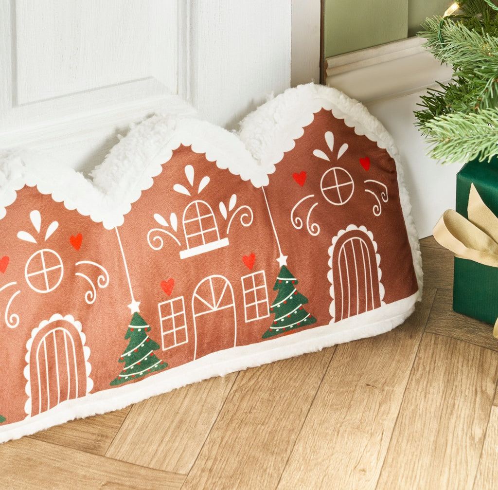 Gingerbread House Draught Excluder - Brown 🇬🇧