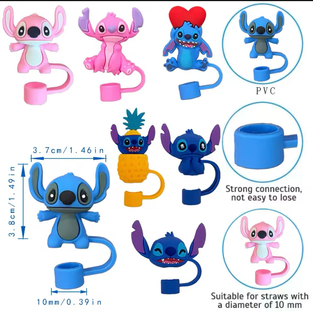 Stitch Series Straw Cover Cap for Stanley Cup 10mm Silicone Straw Tips Lids Reusable Dust-Proof Straw Topper 🇨🇳