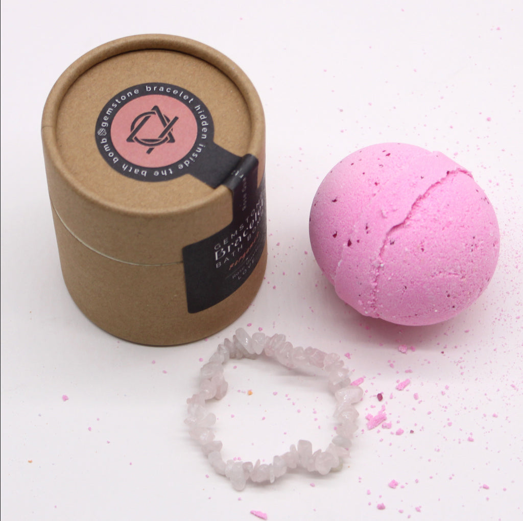 Rose Quartz Gem Bracelet Bath Bomb 🇬🇧