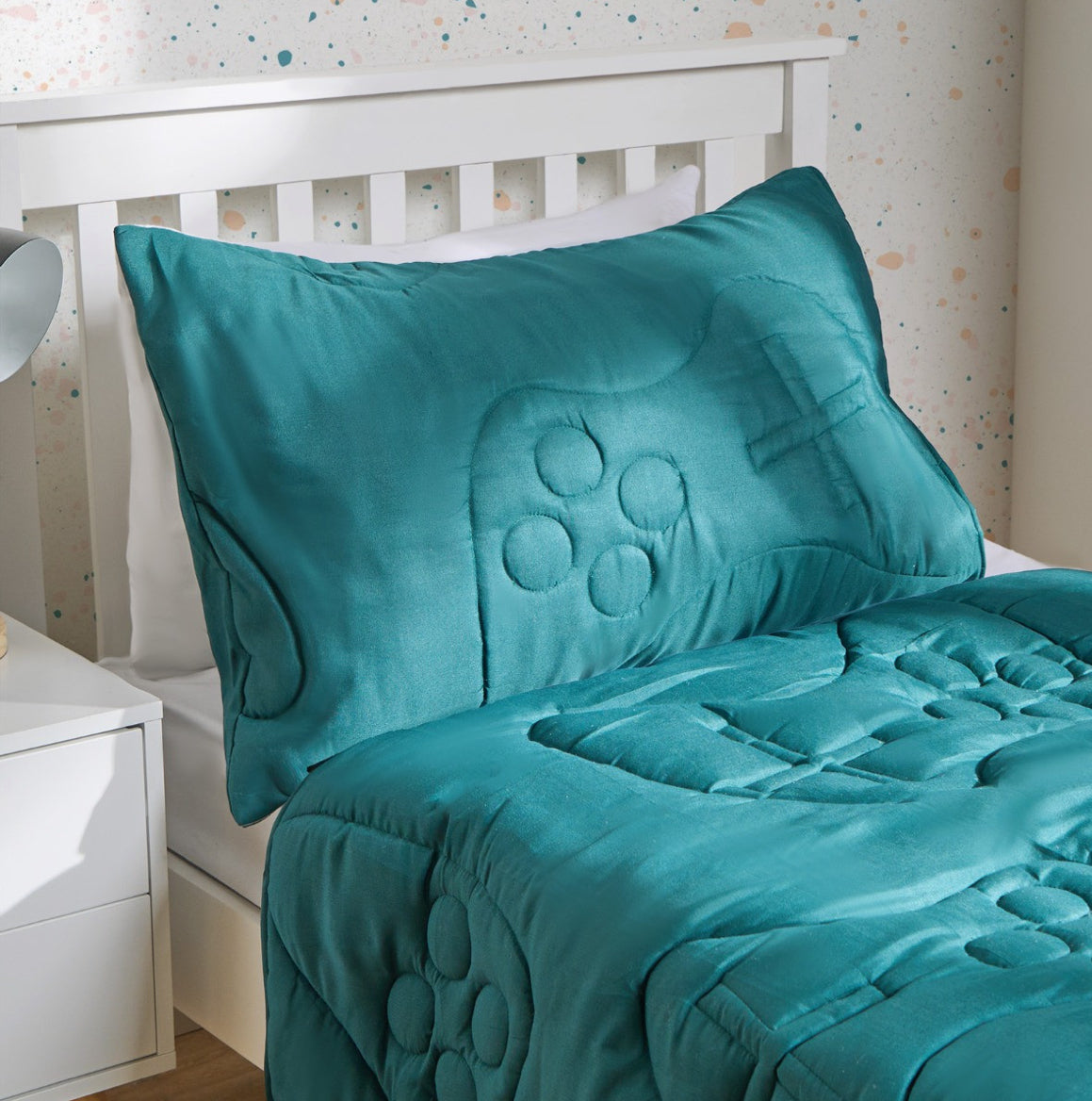 Gaming Quilted 7.5 Tog Duvet Set - Teal 🇬🇧