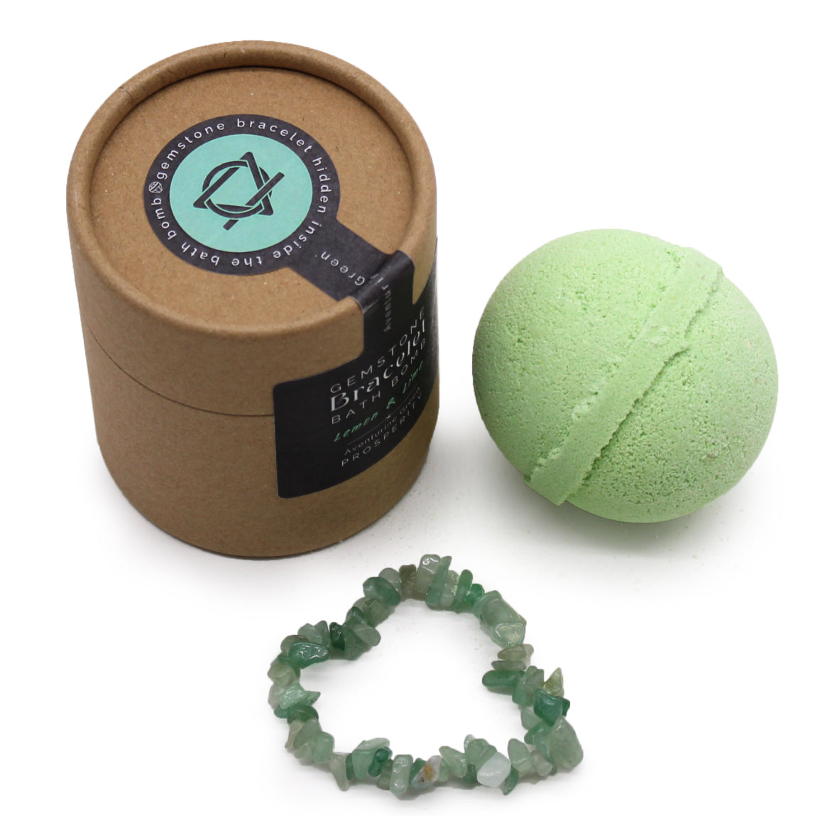 Green Aventurine Gem Bracelet Bath Bomb 🇬🇧