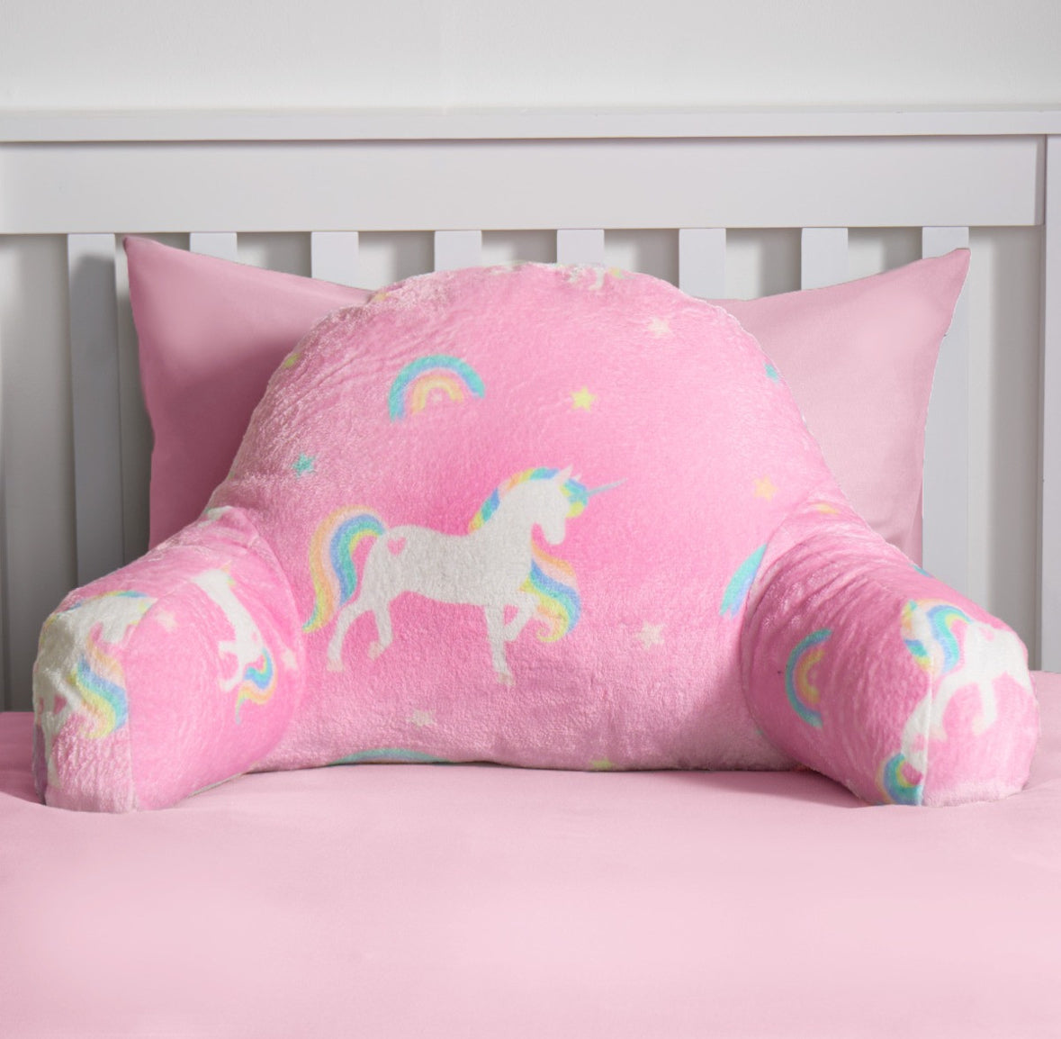 Kids Unicorn Fleece Cuddle Cushion - Pink 🇬🇧