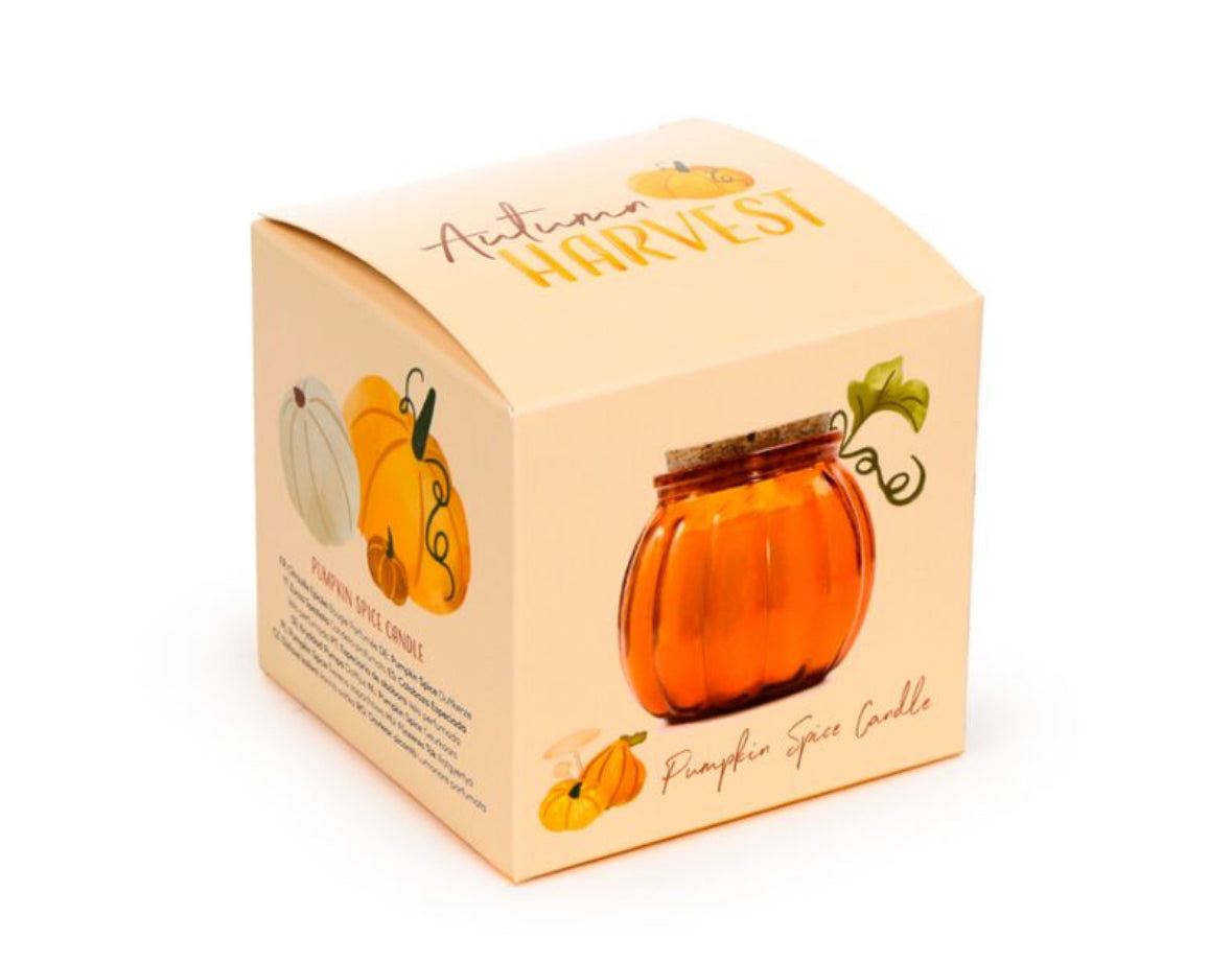 Shaped Glass Candle Jar - Autumn Harvest Pumpkin Spice 🇬🇧