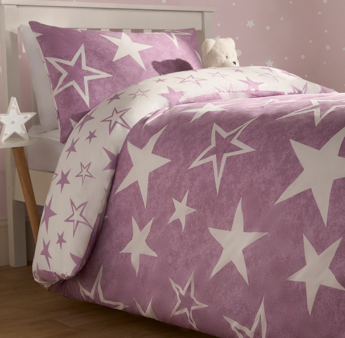 Star Print Reversible Duvet Cover Set - Single 🇬🇧