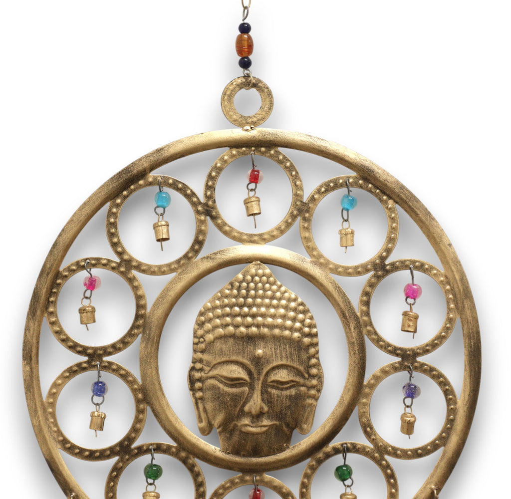 Indian Chimes - Lrg Buddha Face 15 Bell Chimes 🇬🇧