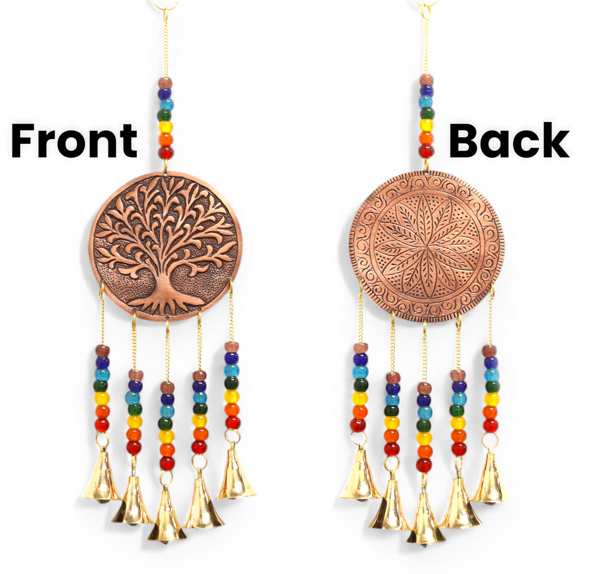 Indian Chimes - Med Tree of Life - Chakra Beads 5 Bells 🇬🇧
