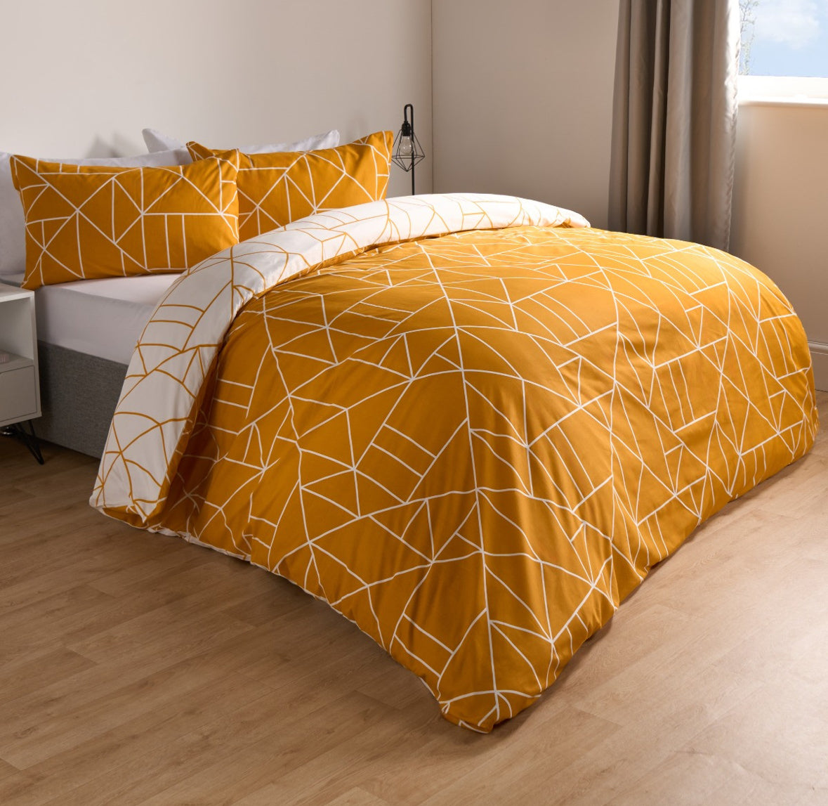 Geometric Print Reversible Duvet Cover Set 🇬🇧