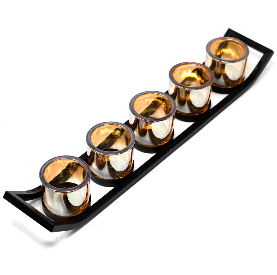 Centrepiece Iron Votive Candle Holder - 5 Cup Ledge 🇬🇧