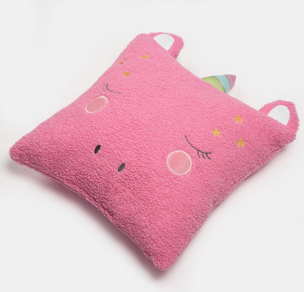 Kids Character Unicorn Boucle Filled Cushion - Pink 🇬🇧
