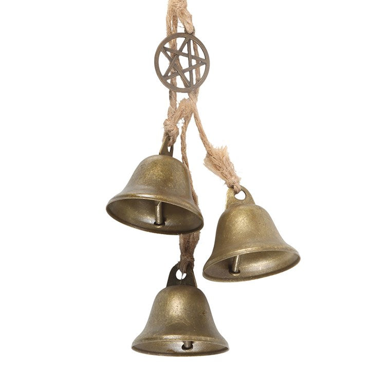Green Witch Hanging Willow Pentagram with Bells 🇬🇧