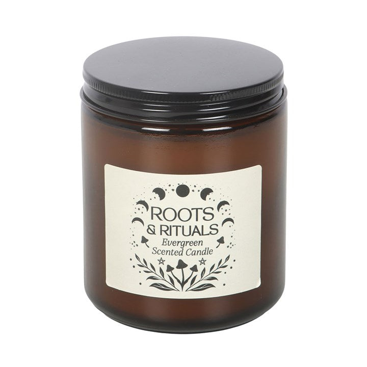 Roots & Rituals Evergreen Amber Glass Candle 🇬🇧