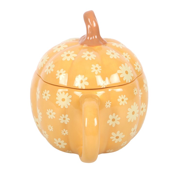 Groovy Floral Pumpkin Lidded Mug 🇬🇧