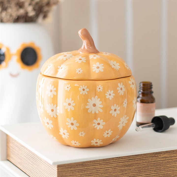 Groovy Floral Pumpkin Oil Burner 🇬🇧
