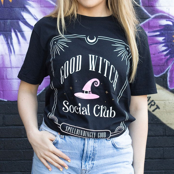 Pink Good Witch Social Club Unisex T-shirt Size S 🇬🇧