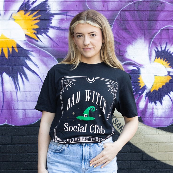 Green Bad Witch Social Club Unisex T-shirt Size XL 🇬🇧