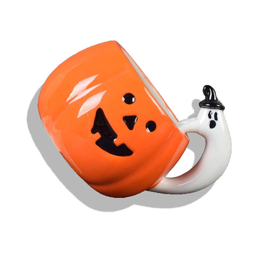 Halloween Ceramic Pumpkin Coffee Cup with handle 🇨🇳