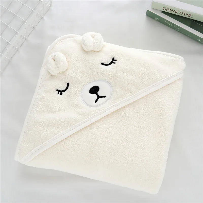 Baby Hooded Towels Bathrobe Super Soft Bath Towel Blanket Warm Sleeping Swaddle Wrap 🇨🇳