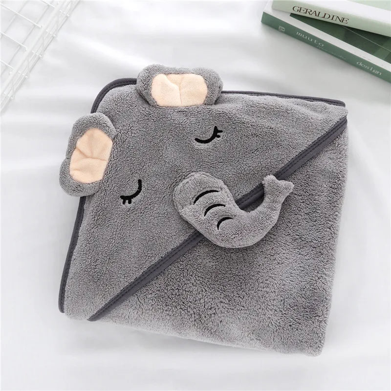 Baby Hooded Towels Bathrobe Super Soft Bath Towel Blanket Warm Sleeping Swaddle Wrap 🇨🇳