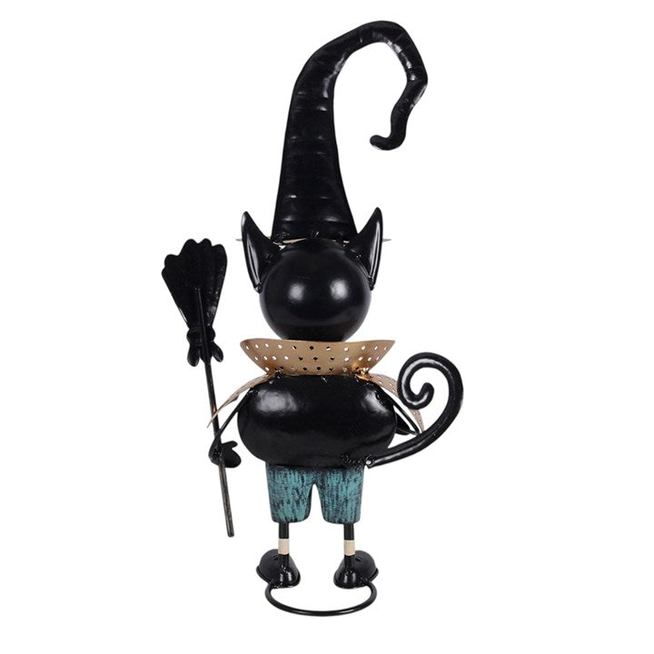 Metal Black Cat Ornament with Witch Hat 🇬🇧